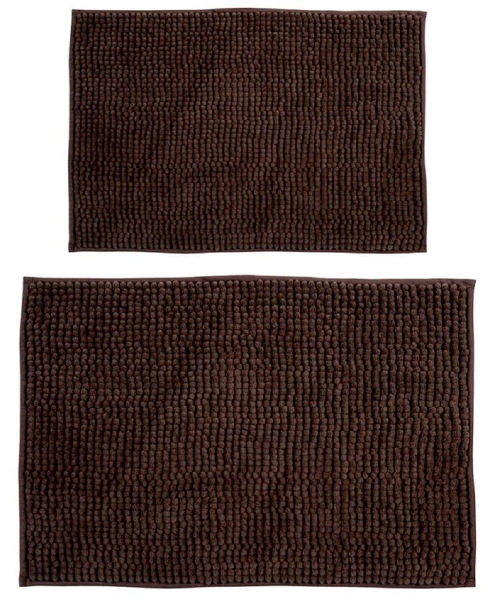 MSV Badematte CHENILLE 2er Set rutschsicher braun