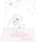 Babydecke Kleiner Lieblingsmensch Baby Best Rosa Microfaserflausch Kuscheldecke Bild 2