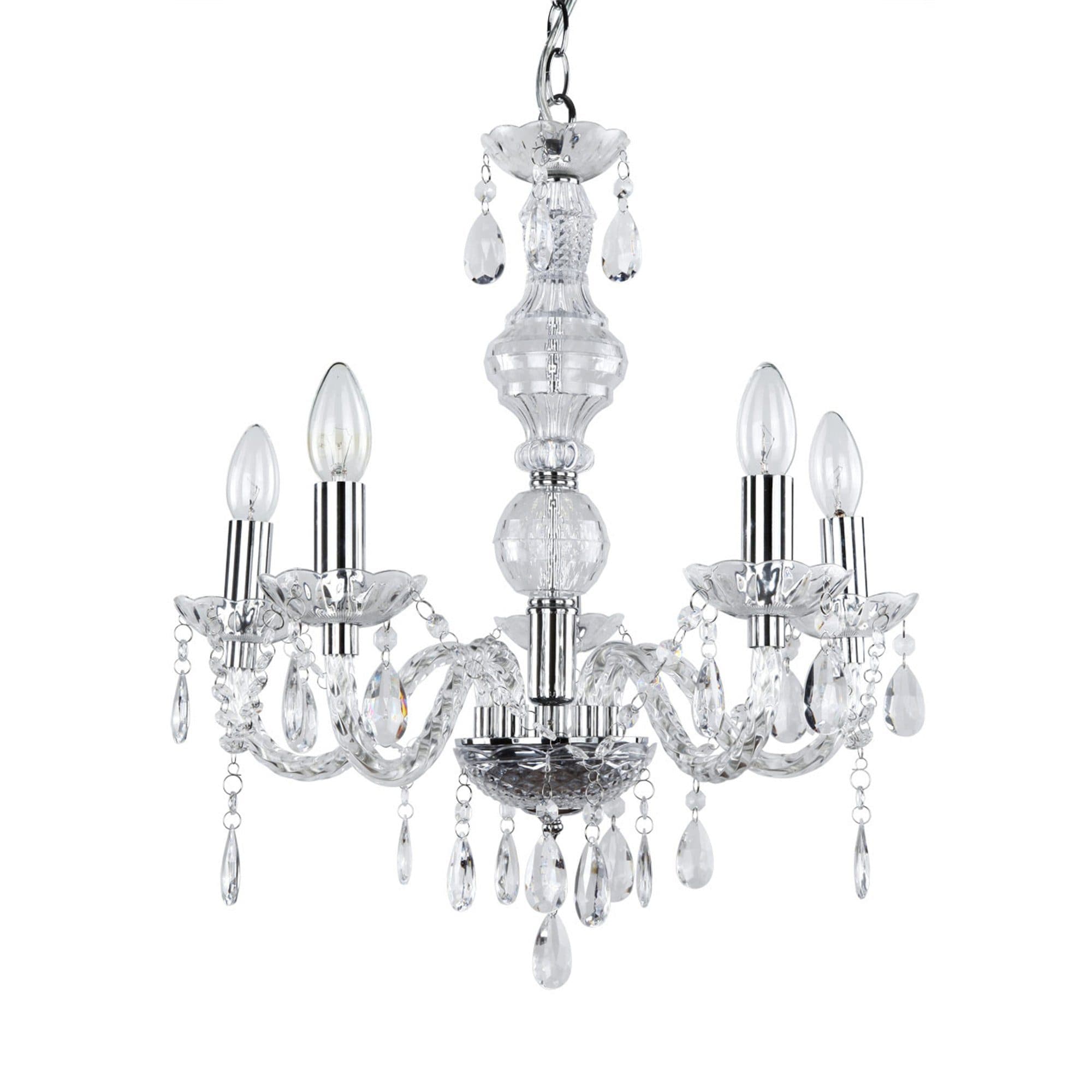 lux.pro Kronleuchter Elegance 5-flammig Chrom mit Kristallen - Bild 2