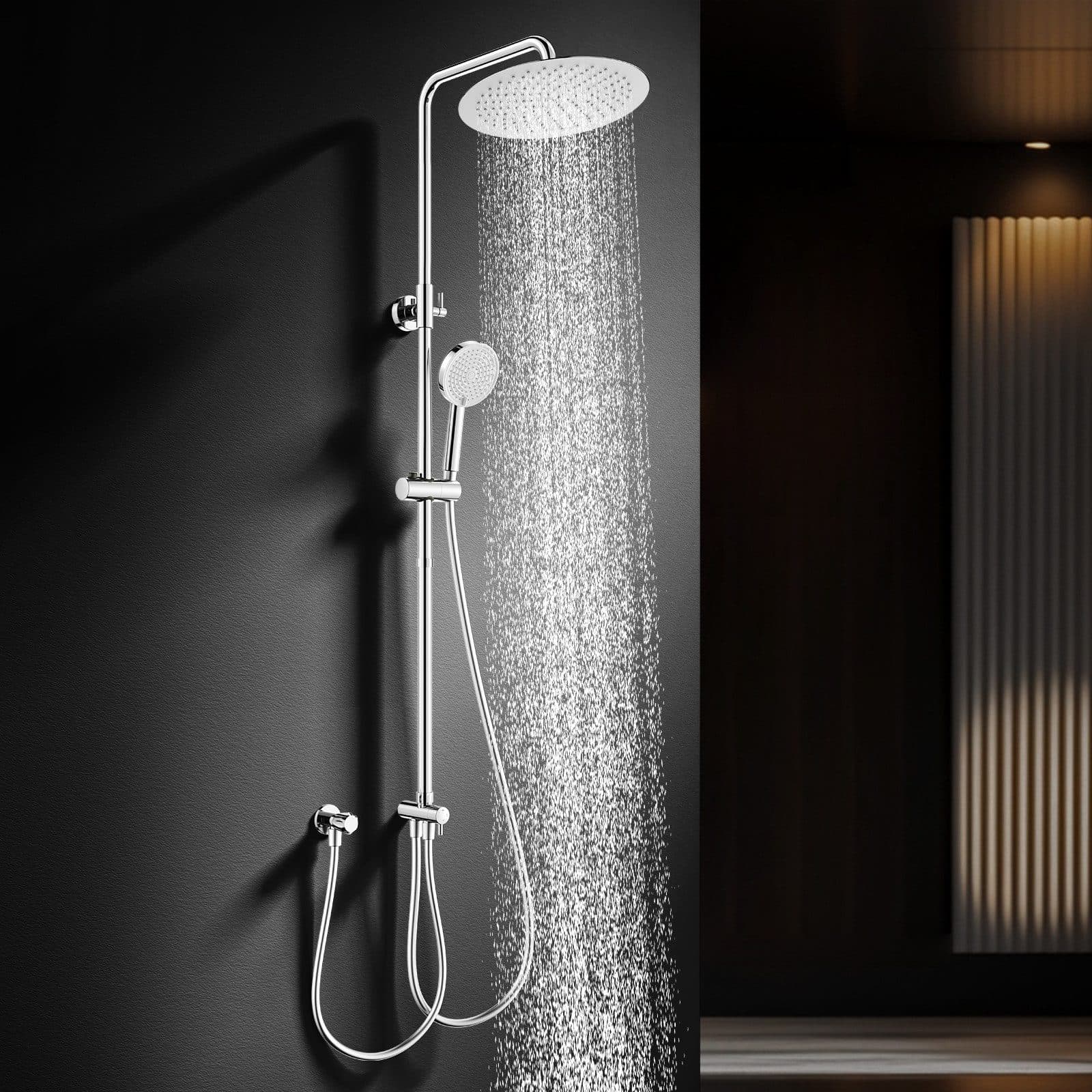 HOMELODY Duschsystem 300mm Rund Regendusche Edelstahl Duschset Höhenverstellbar - Bild 2