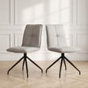 Jiexi Esszimmerstuhl 2er-Set Drehbar Grau/Beige Stoff Bild 2