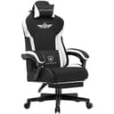 GTPLAYER Gaming-Stuhl Schwarz Stoff mit Lendenwirbelstütze und Fußstütze Bild 2