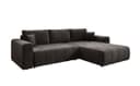 Luxusbetten24 Schlafsofa Leveno L Samt Dunkelbraun mit Stauraum Bild 2
