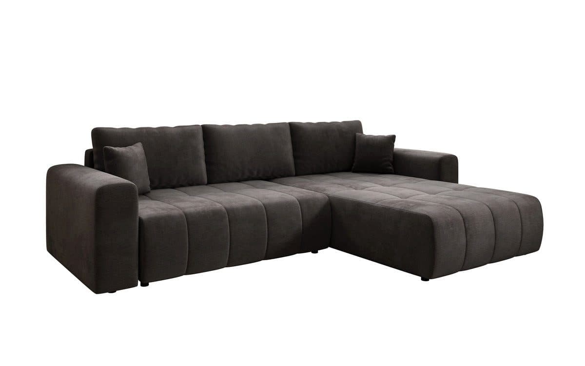 Luxusbetten24 Schlafsofa Leveno L Samt Dunkelbraun mit Stauraum - Bild 2