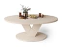 designimpex Couchtisch Lova Oval Beige Moderner Sofatisch Bild 2