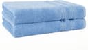 Hammetex 2er Set Duschtuch 100% Baumwolle Hellblau Frottier Bild 2