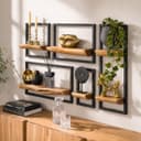 LEVEN Lifestyle Wandregal 5er Set mit Baumkante Holz Metall Bild 2
