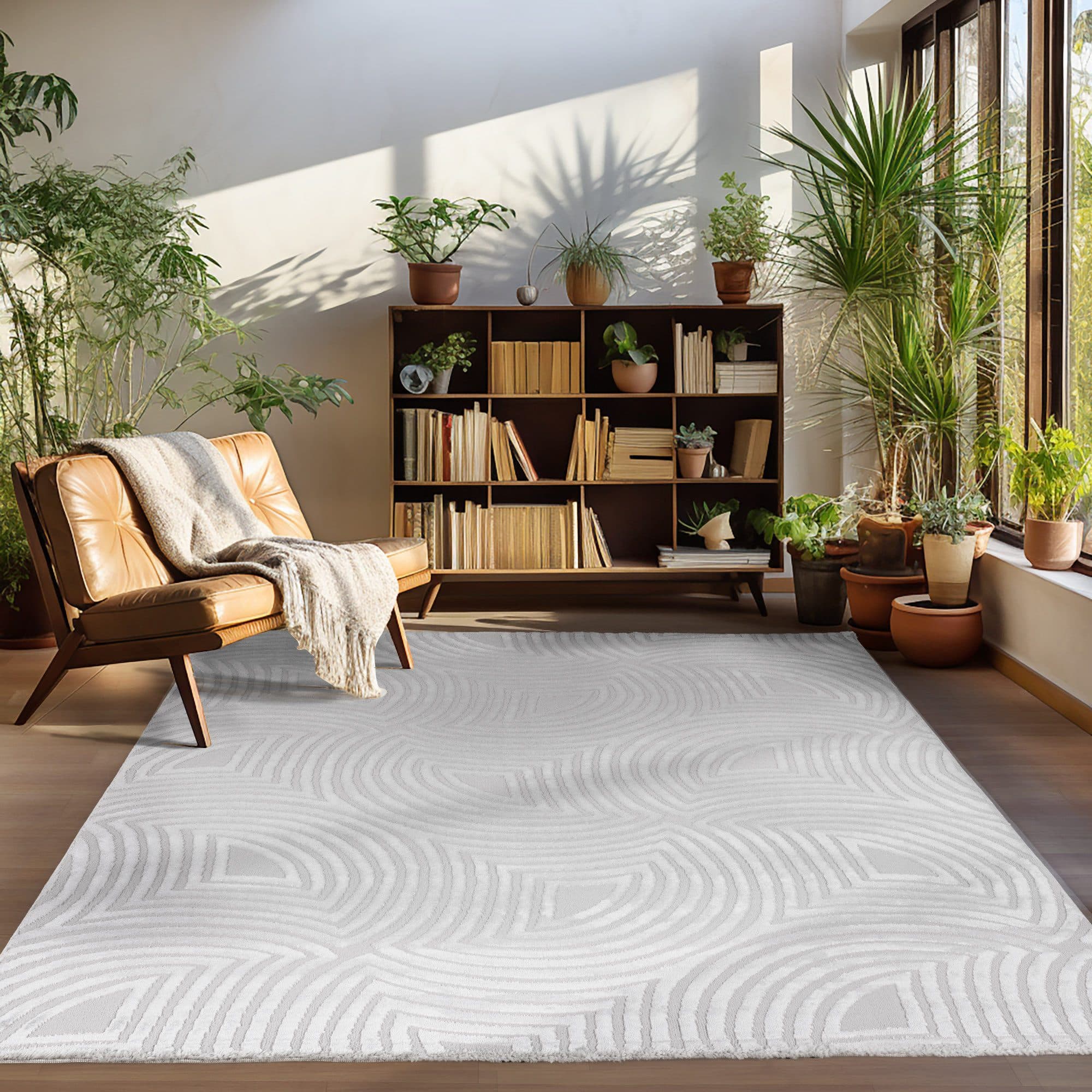 Carpettex Designteppich Skandinavisches Boho Muster Silber Rechteckig - Bild 2