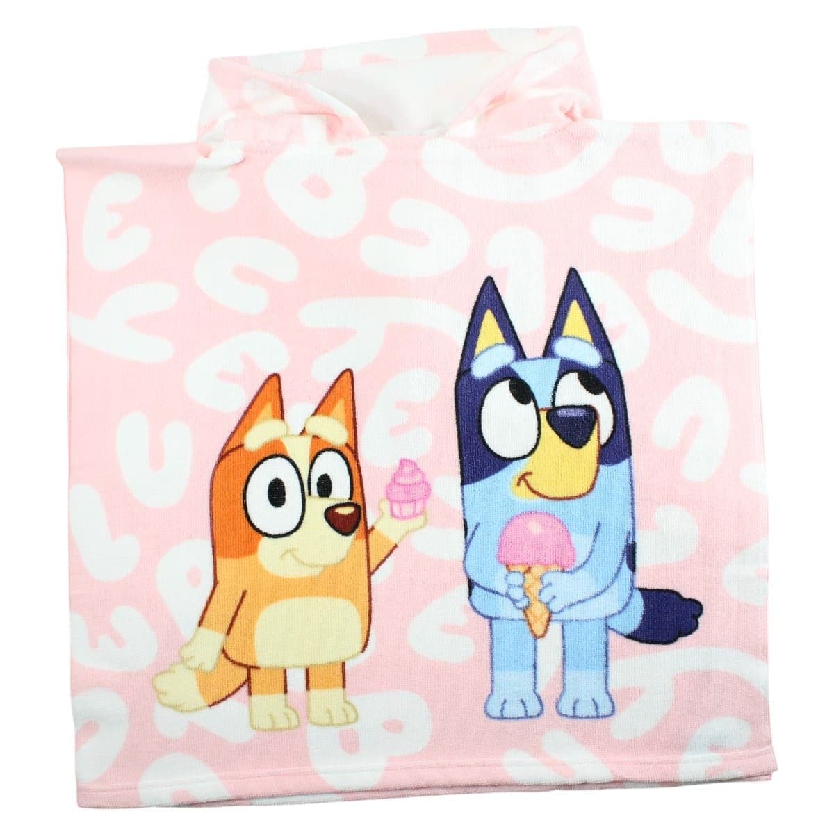 Bluey Badeponcho mit Kapuze 50x100 cm Blau-Rosa Kinder - Bild 2