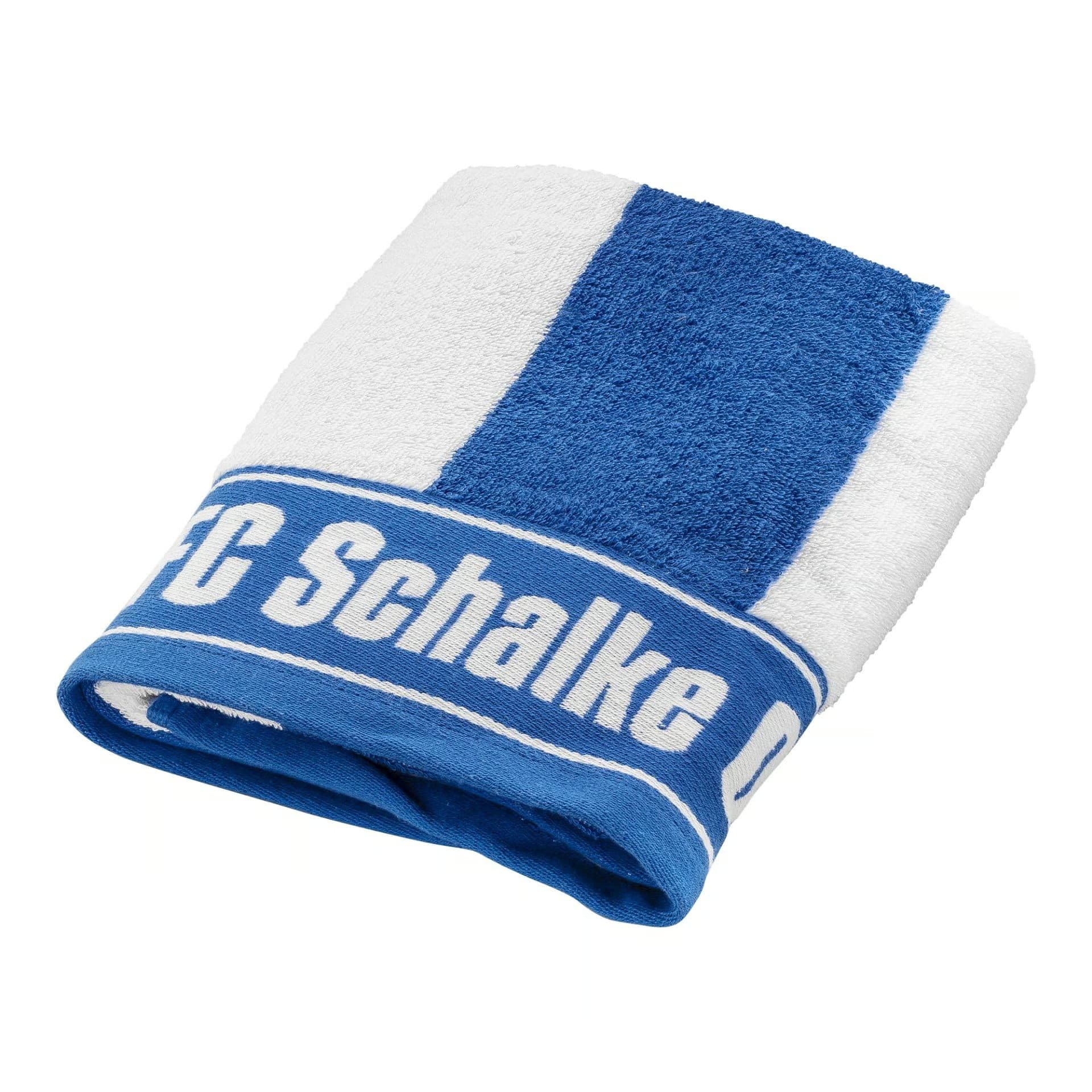 FC Schalke 04 Handtuch Blockstreifen Blau/Weiß - Bild 2