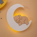 COZYCOLLECTIONS LED Wandleuchte Elefant auf Mond Massivholz Handbemalt Bild 2