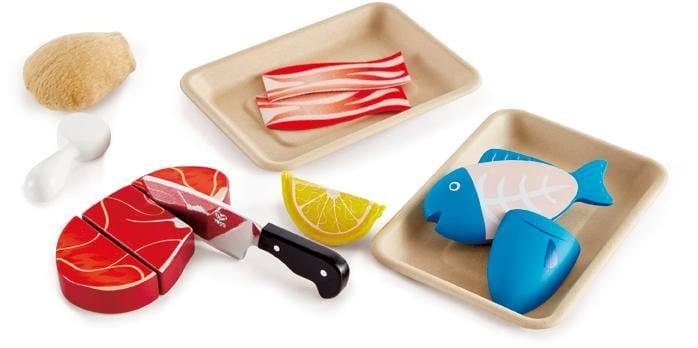 HAPE Spiellebensmittel Fisch & Fleisch Set Bunt Holz