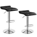 Woltu Barhocker 2er Set Schwarz/Silber Kunstleder Verchromt Bild 2