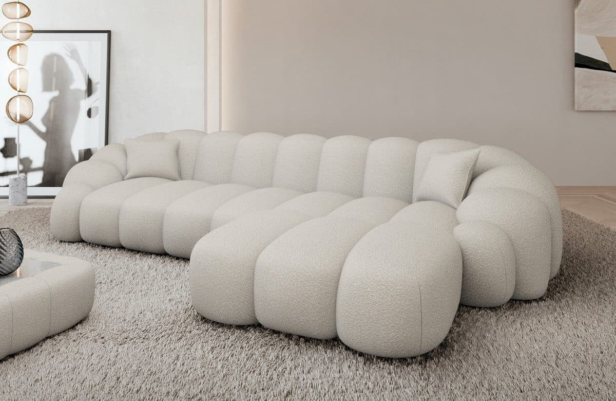 Sofa Dreams Polsterecke Rajada L Form kurz Stoff Bouclé Pearl - Bild 2