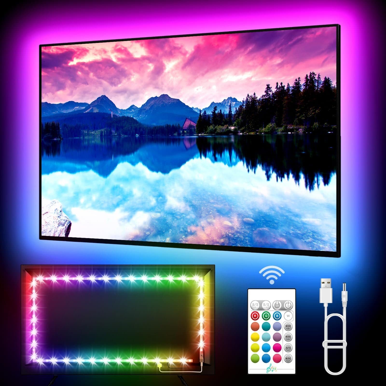 MUPOO LED Lichtleiste RGB USB TV-Hintergrundbeleuchtung 5M - Bild 2