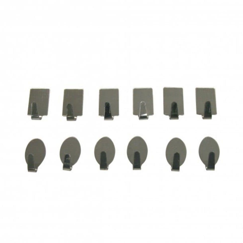 axentia Klebehaken Minihaken Edelstahl 6 Stück 2 Formen