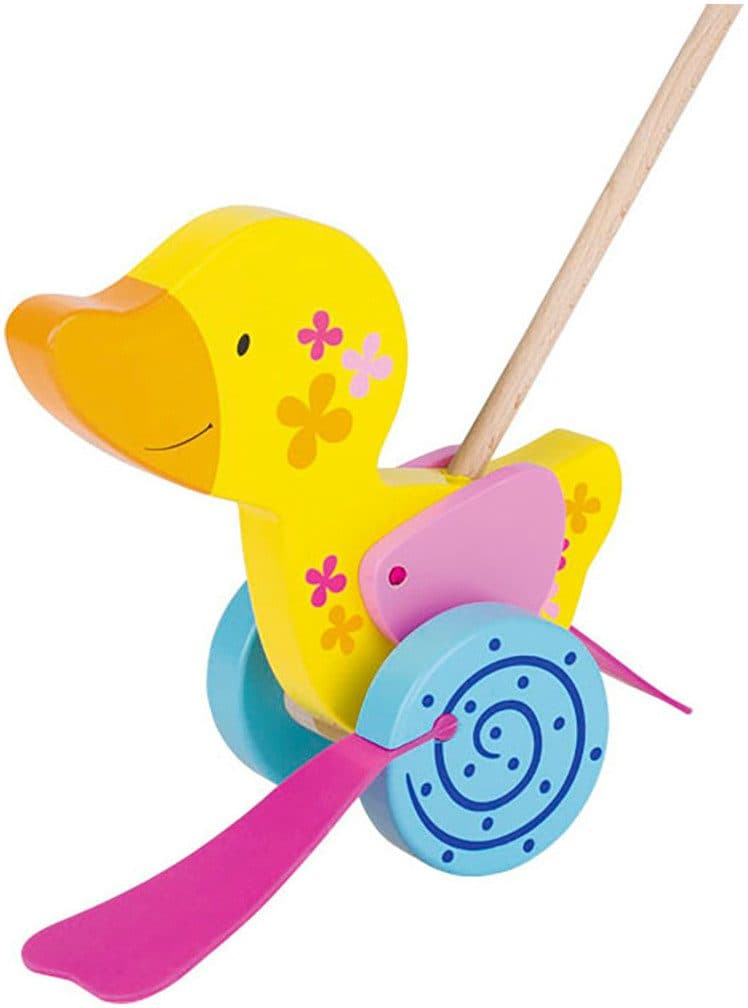 Goki Schiebestab Schiebetier Ente Susibelle Bunt Holz