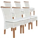 Amagohome Rattanstuhl Set Perth 6-tlg. Weiß Pinie Bild 2