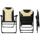 osoltus Campingstuhl Klappsessel Hochlehner Schwarz/Beige Bild 2