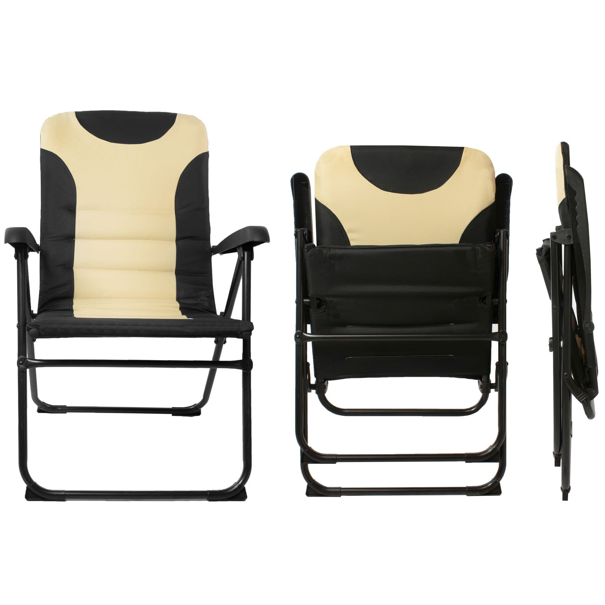 osoltus Campingstuhl Klappsessel Hochlehner Schwarz/Beige - Bild 2