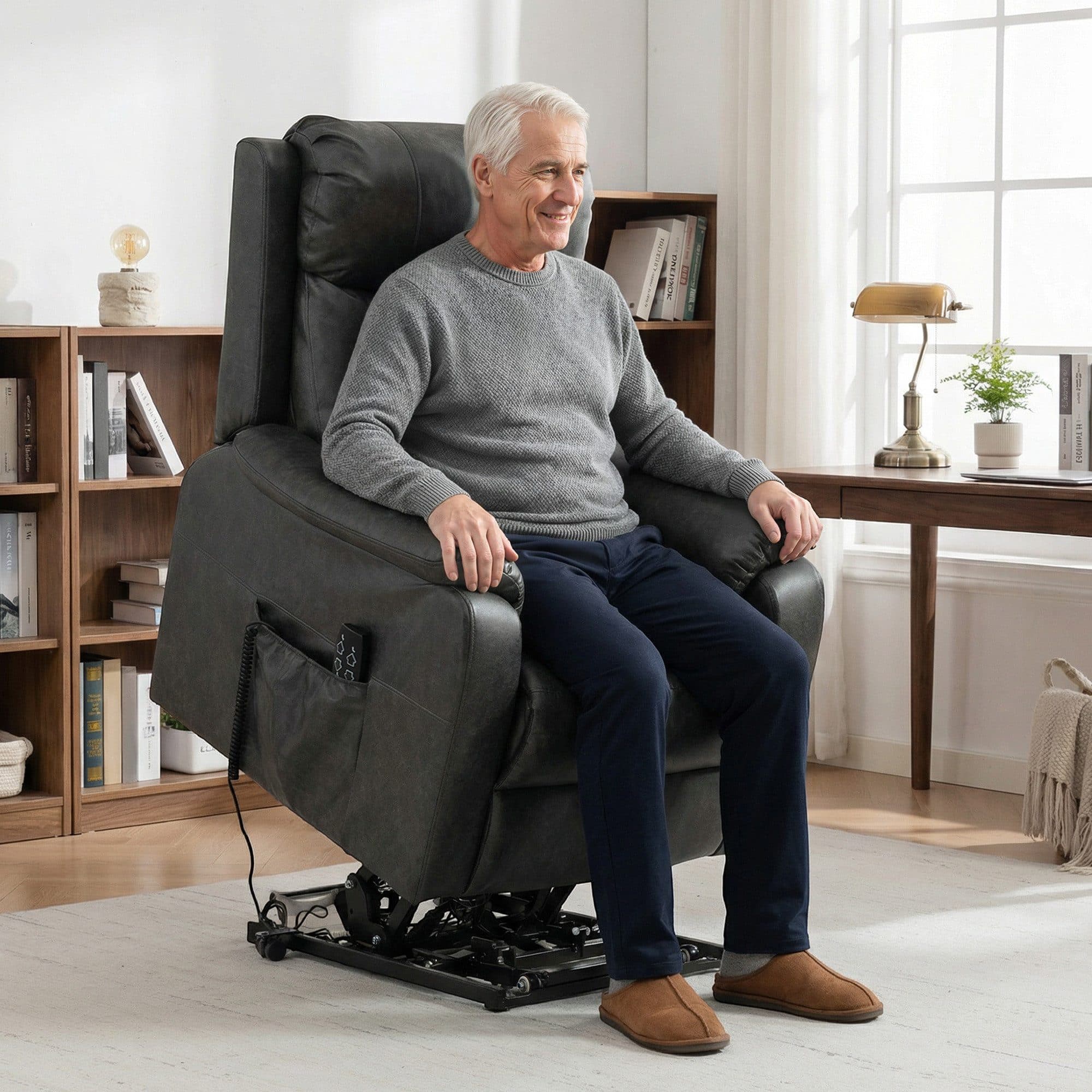 HOMCOM Relaxsessel Fernsehsessel mit Rollen, elektrisch verstellbar, Zero-Gravity-Position - Bild 2
