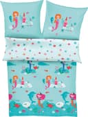 s.Oliver Junior Kinderbettwäsche Meerjungfrau Satin türkis-blau Bild 2