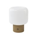 Lucande LED-Akku-Tischleuchte Katrin Palme Beige Glas Bild 2