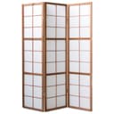 Homestyle4u Paravent Raumteiler Braun Shoji Indoor Faltbar Holz Bild 2