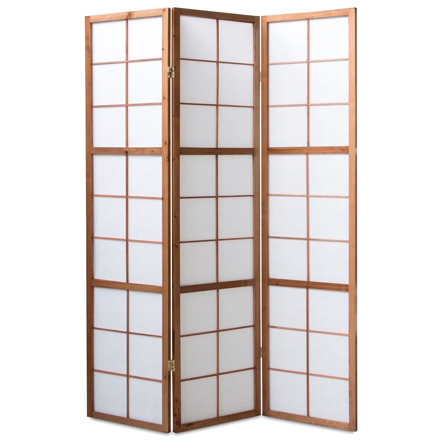Homestyle4u Paravent Raumteiler Braun Shoji Indoor Faltbar Holz - Bild 2