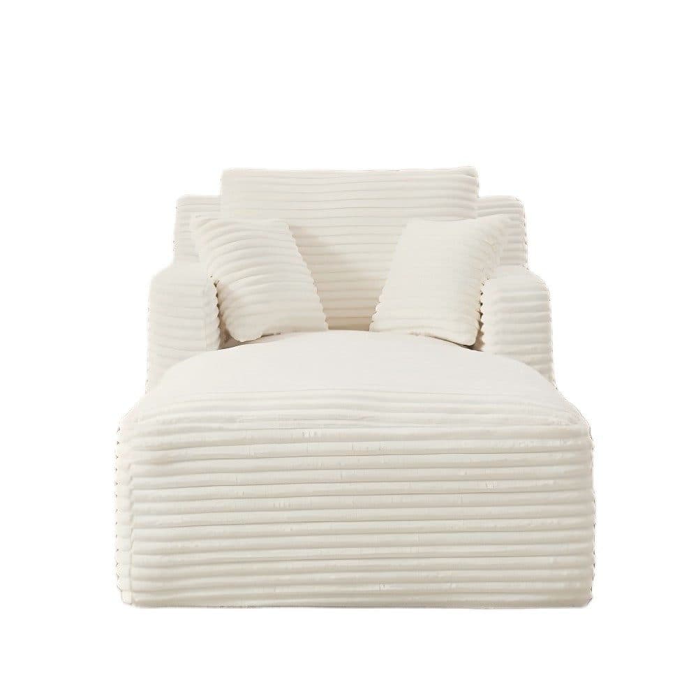 SIKAINI Sofa Modernes Chaiselongue Sofa Cord Weiß - Bild 2