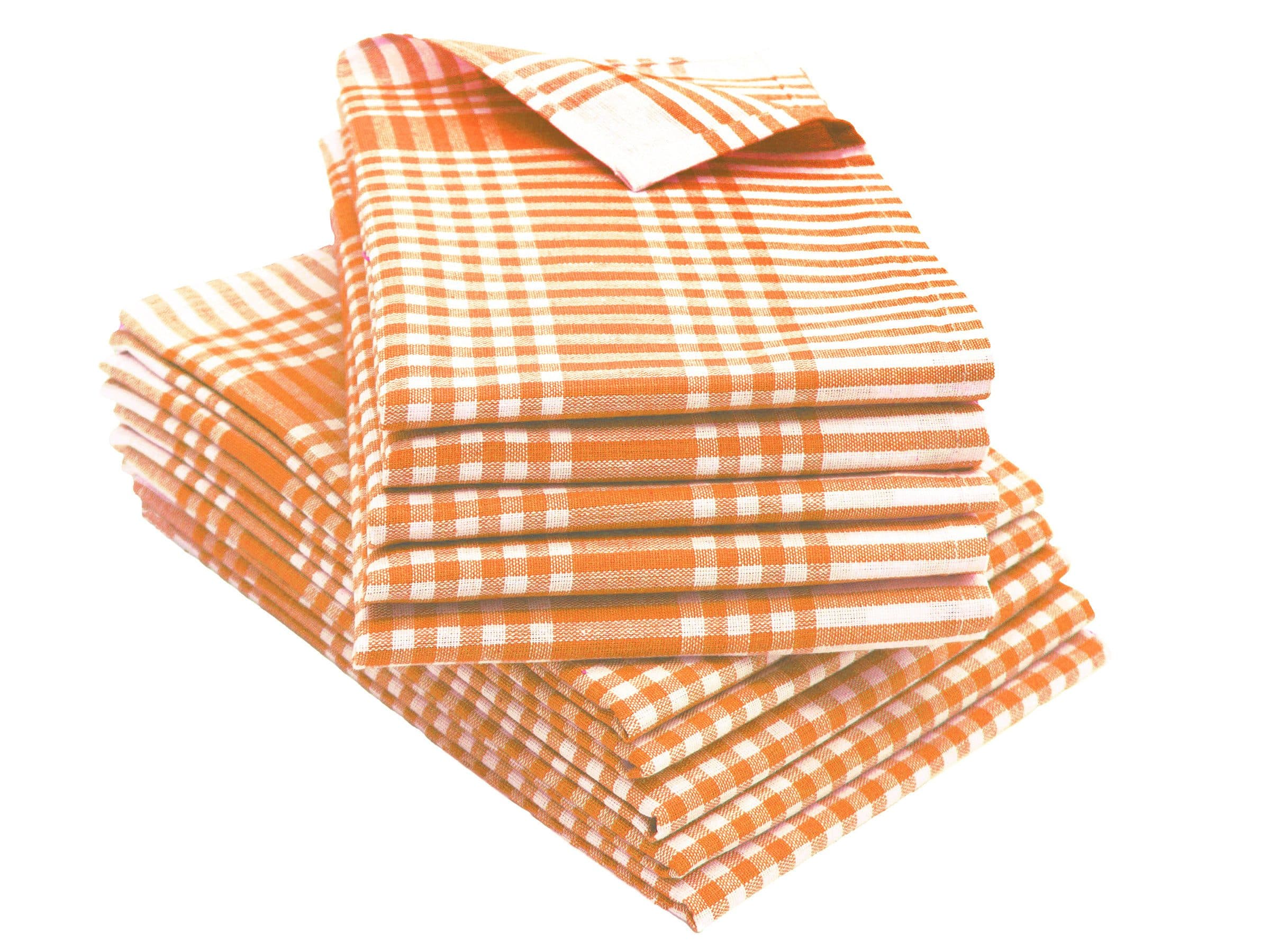 ZOLLNER Geschirrtuch 10-tlg. Orange-Weiß 100% Baumwolle - Bild 2