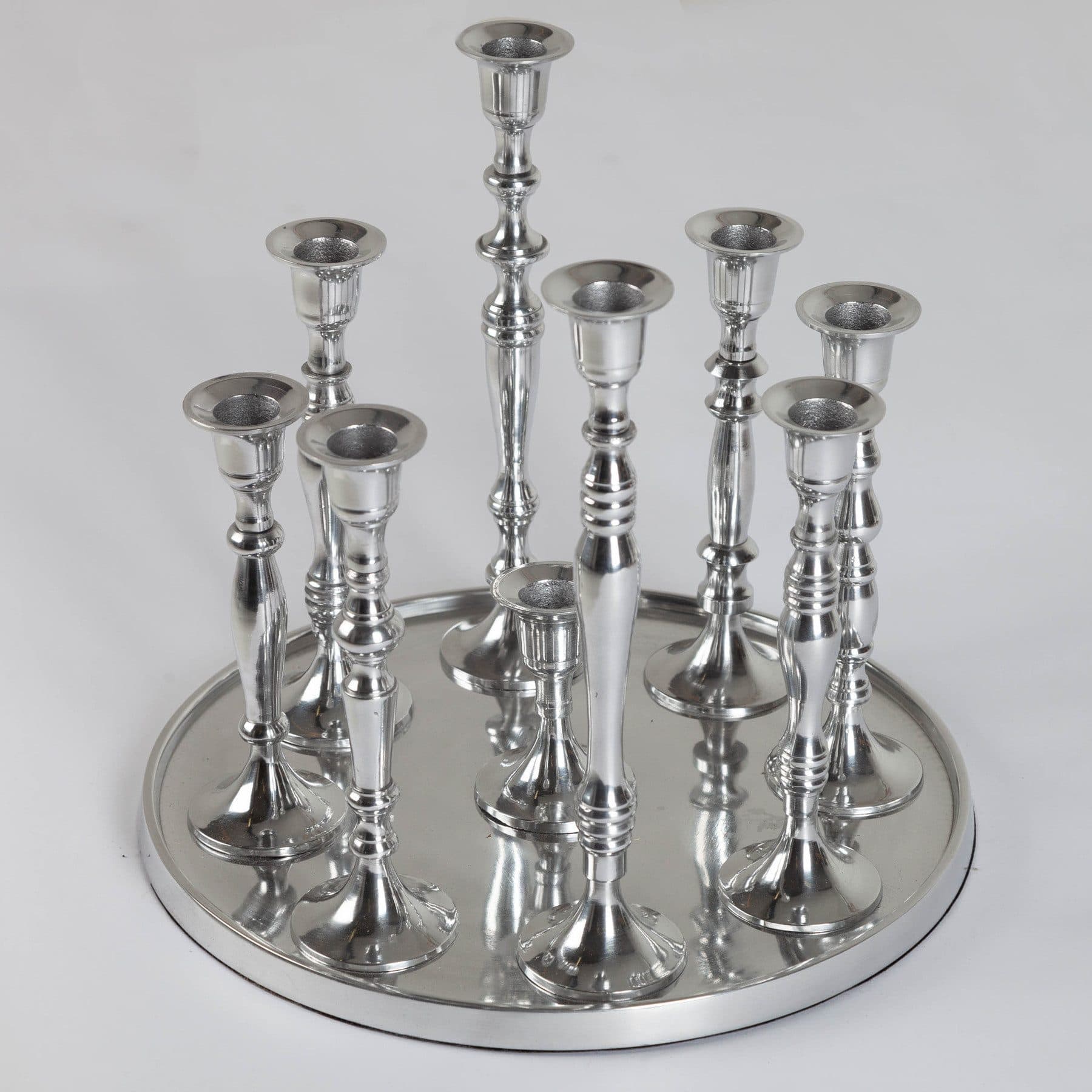 riess-ambiente Kerzenständer Modern Barock 25cm Silber Metall Kerzenhalter Dekoration - Bild 2
