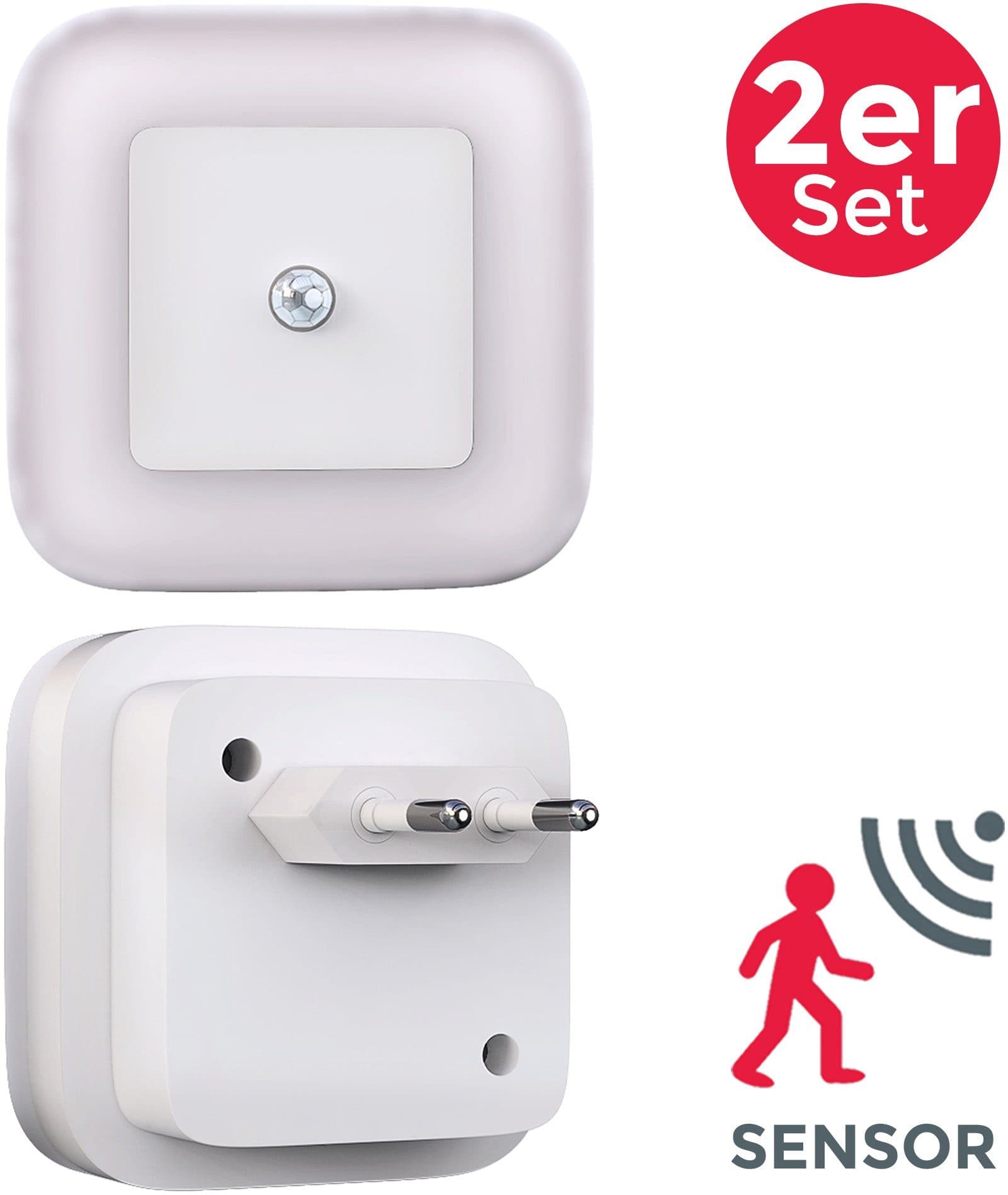 B.K.Licht LED Nachtlicht 2er Set mit Bewegungsmelder Weiß - Bild 2