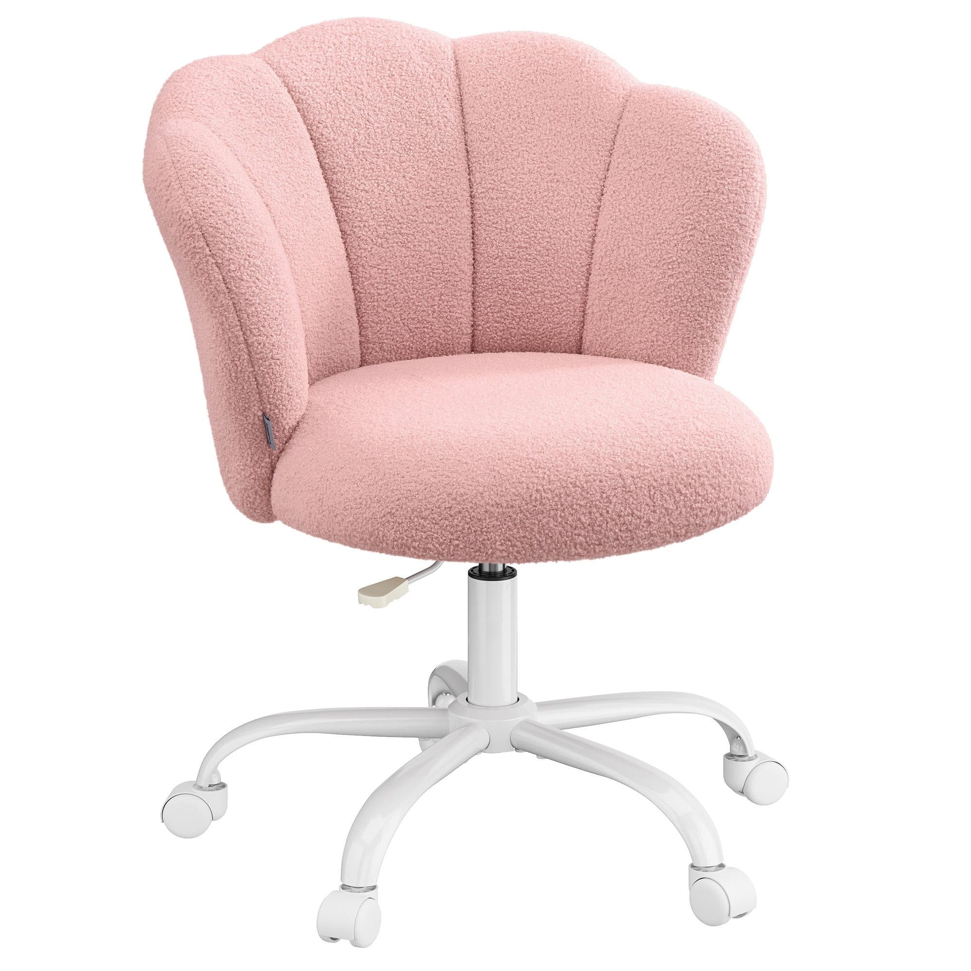 SONGMICS Bürostuhl drehbar Schminktischstuhl Fleece Rosa