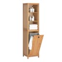 SoBuy Badezimmerschrank 1 Tür Holzfarbe Funktional Bild 2