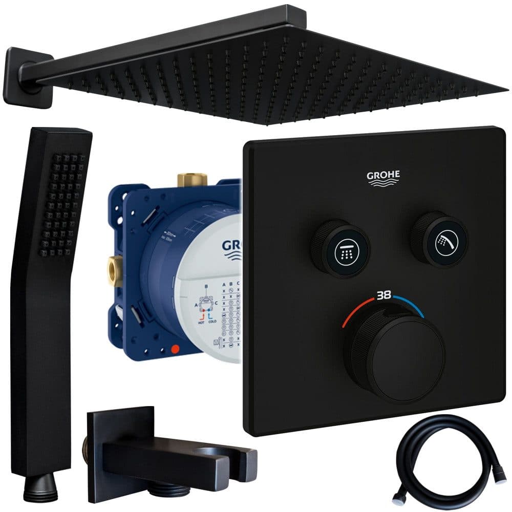 Grohe und Jowi Duscharmatur SmartControl Unterputz Thermostat Mattschwarz