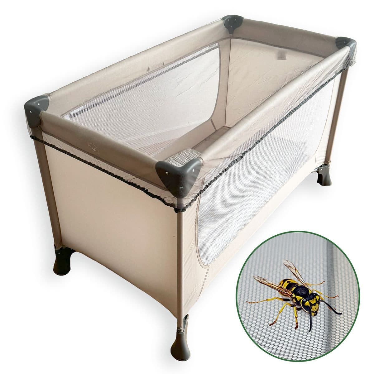 Zamboo Baby-Reisebett Universal - Grau Insektenschutz Mückennetz - Bild 2