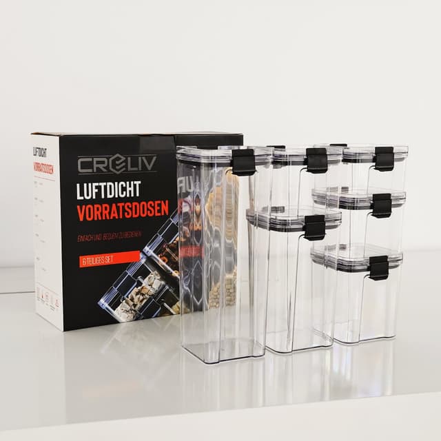 Creliv Luftdichte Vorratsdosen Set - BPA-frei & Stapelbar für Kühlschrank