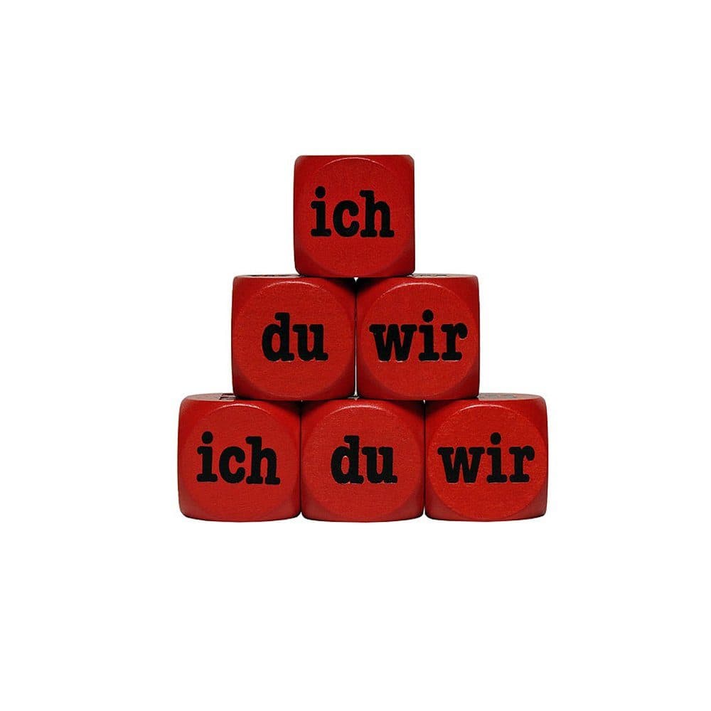 GICO Lesewürfel Ich Du Wir Rot Massivholz Kommunikationswürfel