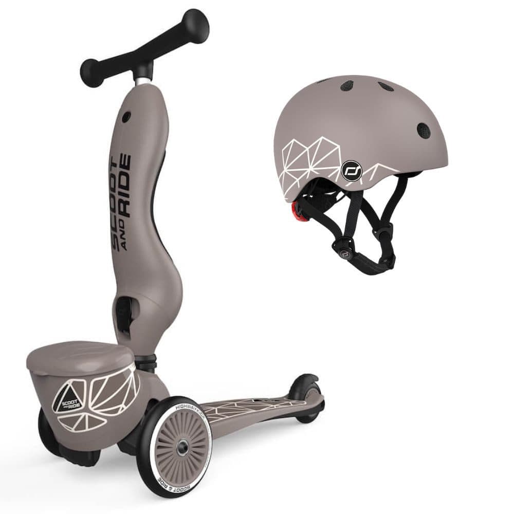 Scoot and Ride Highwaykick 1 2-in-1 Rutscherfahrzeug mit Helm Braun - Bild 2
