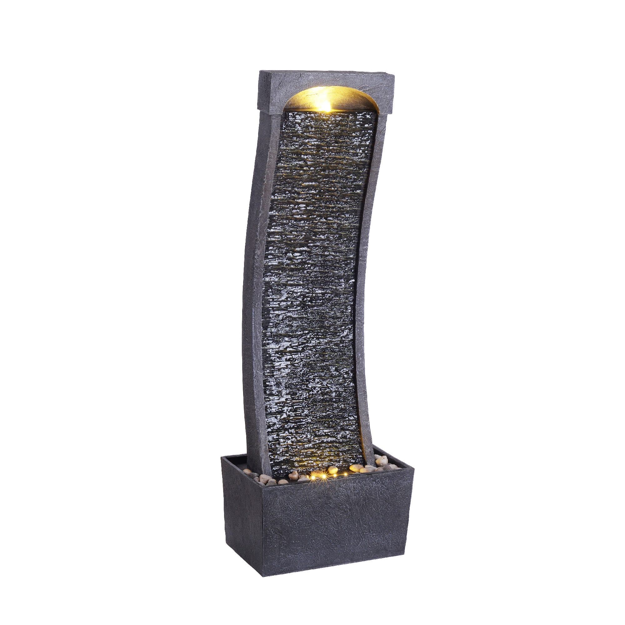 Teamson Home Gartenbrunnen Polyresin Schwarz mit LED-Beleuchtung - Bild 2