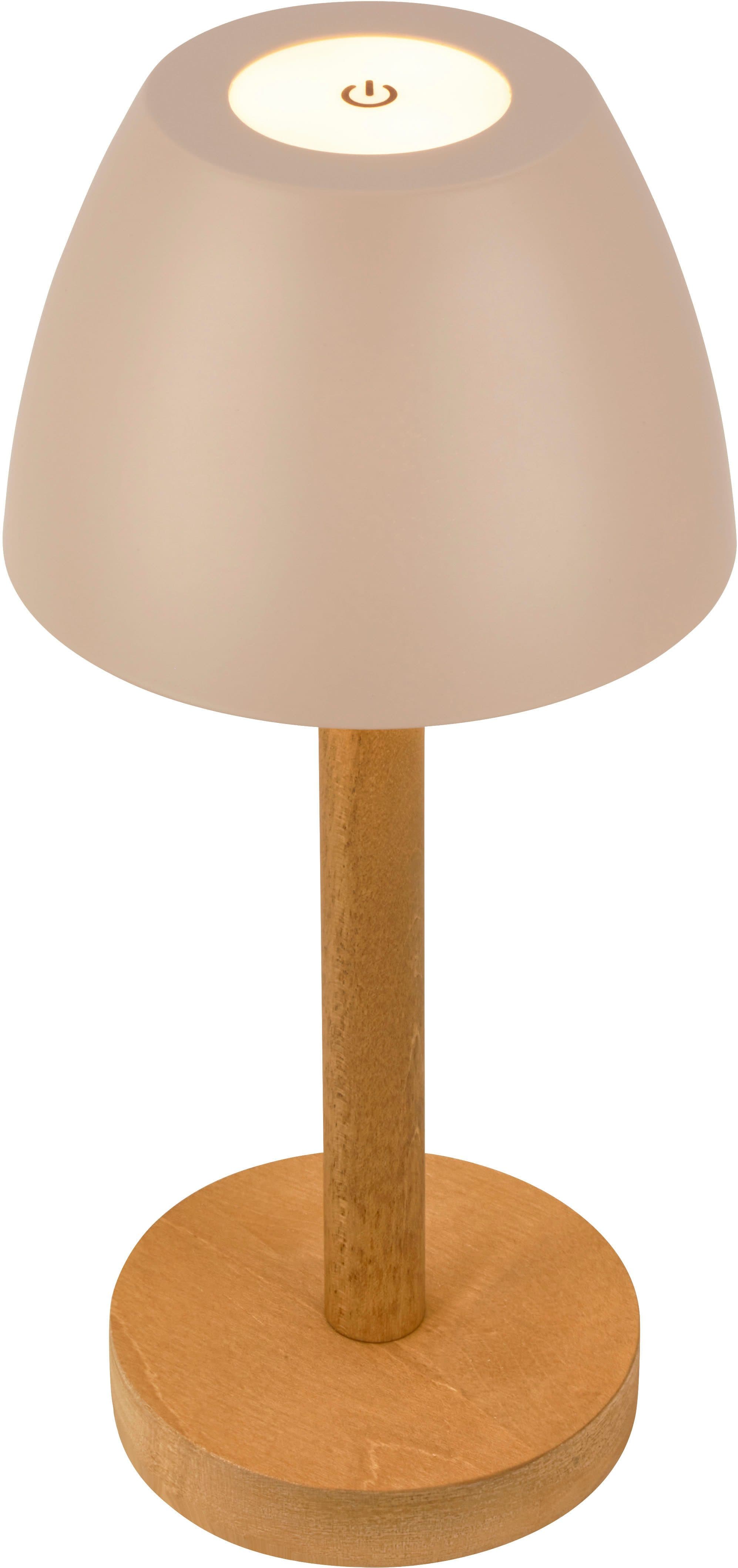 Briloner Leuchten LED Außen-Tischleuchte SERINA WOOD 7661011 Beige