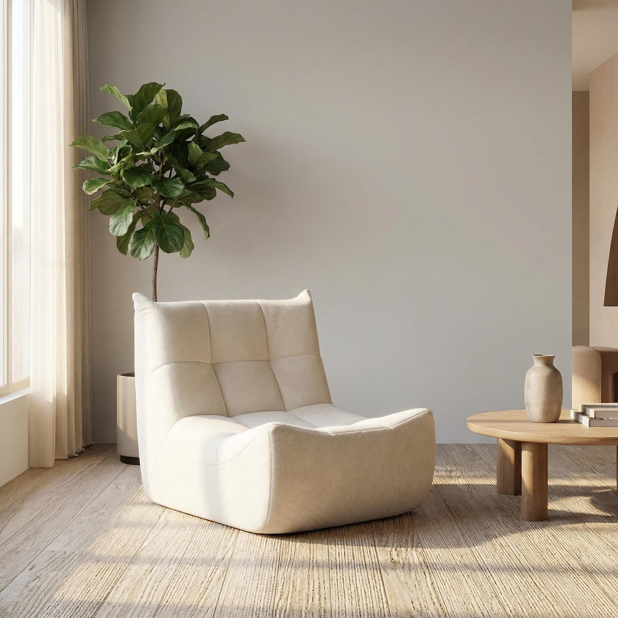 GLP Sitzsack 1-Sitzer Chenille Loungesessel Beige Ergonomisch - Bild 2