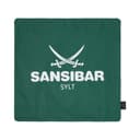 Sansibar Sylt Kissenhülle 45x45 cm Grün/Weiß Baumwolle Logo Druck Bild 2