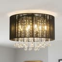 GLOBO LIGHTING LED Deckenleuchte Schwarz Seide Kristall Bild 2