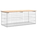 vidaXL Gartenbank Gabionen Massivholz Kiefer Bild 2