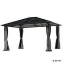 BRAST Premium Aluminium Gartenpavillon Grau mit Moskitonetz und LED Bild 2
