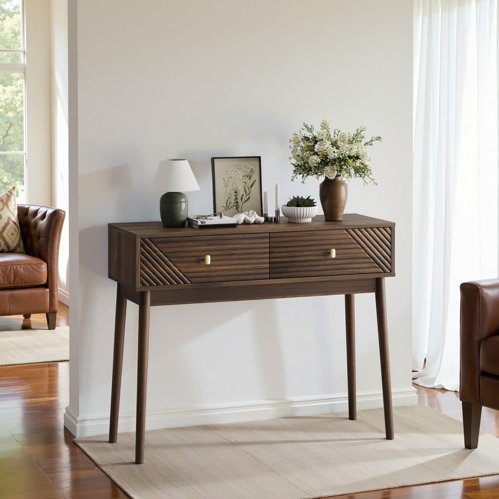 BBWL Konsolentisch Mid-Century mit Schubladen Braun - Bild 2