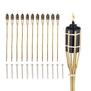 relaxdays Gartenfackel 12er Set Bambus Schwarz Bild 2