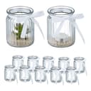 relaxdays Windlicht 12er Set Transparent Weiß Glas Bild 2